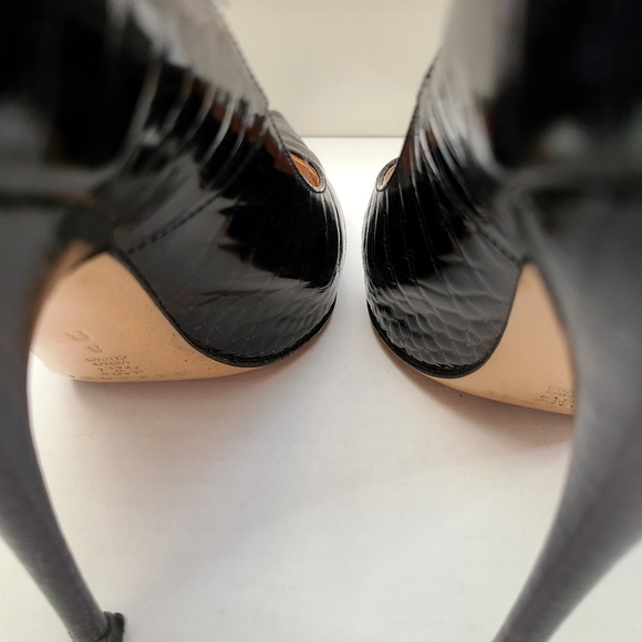 Casadei Patent Black Croc Heel - Picture 10 of 16